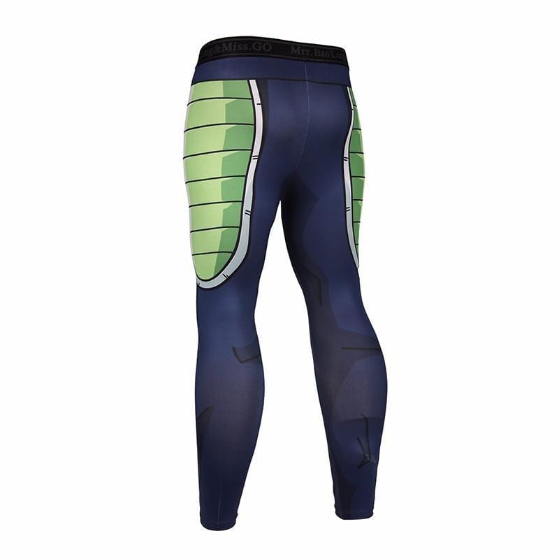 Bardock Armor Green Black Waist Fitness Gym Compression Leggings Pants 2 - Dragon Ball Z Gifts