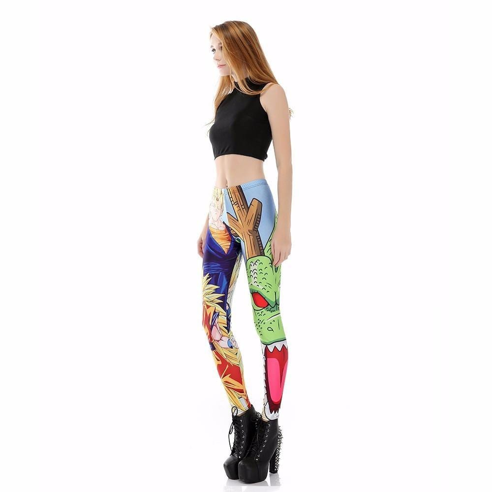 Blue Super Saiyan Goku Shenron Women Compression Fitness Leggings Tights Yoga - Dragon Ball Z Gifts